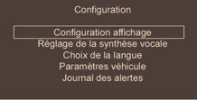 - Appuyez sur la touche «SETUP» pour accéder au menu de confi guration: