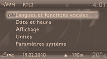 - Appuyez sur la touche «SETUP» pour accéder au menu «SETUP» .