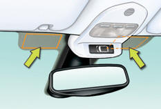 Ces fenêtres se situent de chaque côté de la base du rétroviseur intérieur.