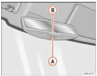 Rétroviseur intérieur avec réglage automatique de position antiéblouissement.