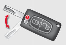 A. Dépliage / Repliage de la clé (appui préalable sur ce bouton).