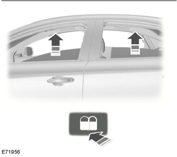 Pour fermer toutes les vitres, appuyer sur