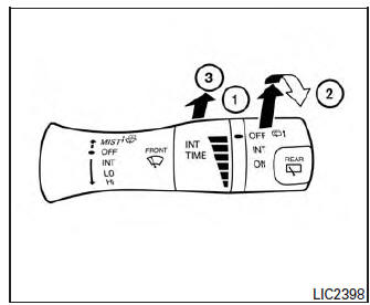 La commande d'essuie-glace et de lave-glace de