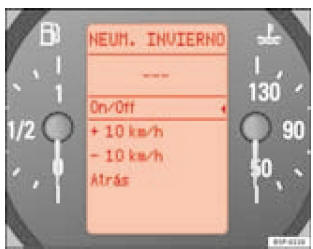 Afficheur numérique du combiné d'instruments : indicateur des pneus d'hiv